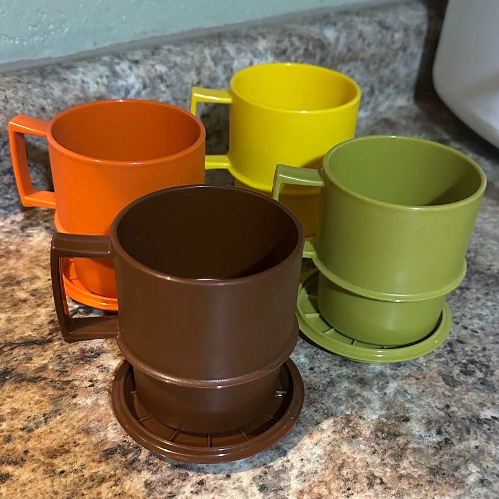 Vintage Tupperware Stackable Coffee Mugs